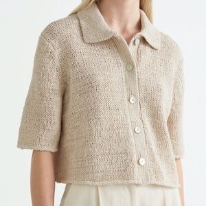 Very j Almond Knitted Button Up